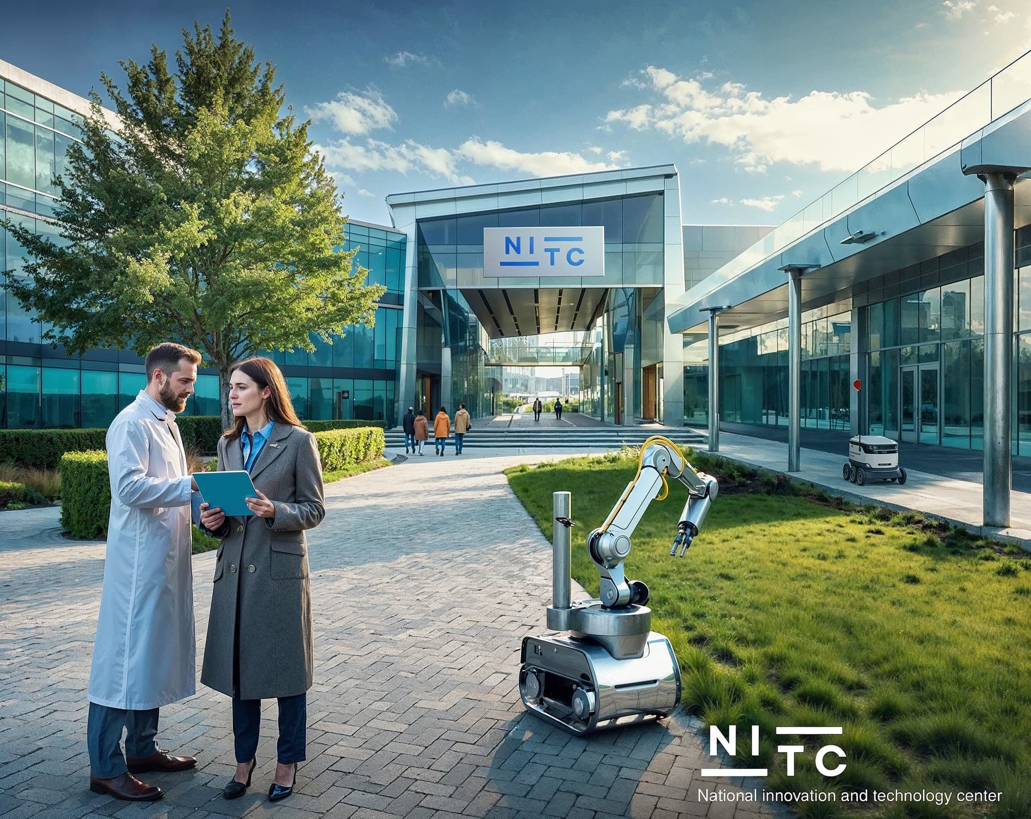Vizualizácia: vedci a robot pred vstupom do NITC