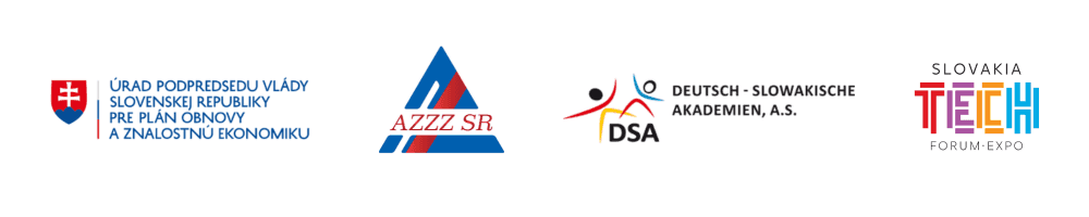 Logá: Úrad podpredsedu vlády SR pre plán obnovy a znalostnú ekonomiku, AZZZ SR, Deutsch-Slowakische Akademien a Slovakia Tech Forum-Expo